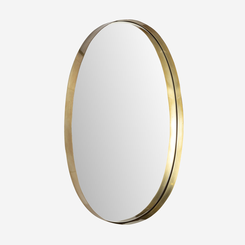 Lucius Metal Flat Wall Mirror, Gold
