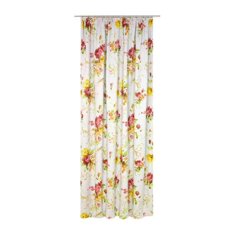 Pansy Blackout Curtain Single Panel, Red and yellow, 145cm Width x 220cm Drop