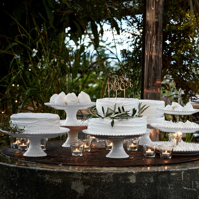 Pearl Stoneware Cake Stand