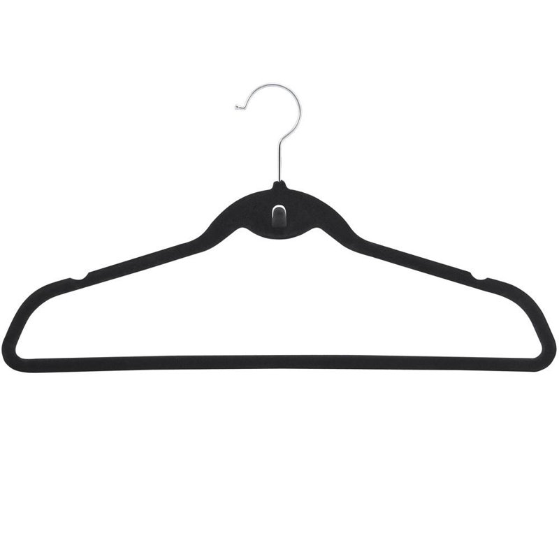 Lopp Plastic Velvet Hangers Non-Slip Heavy Duty Standard Hanger for Suit/Coat