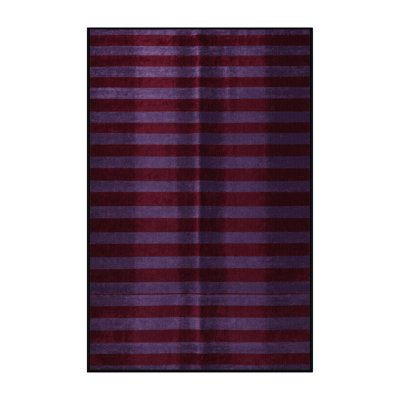 Machine Washable Horizontal Stripes Red Area Rug