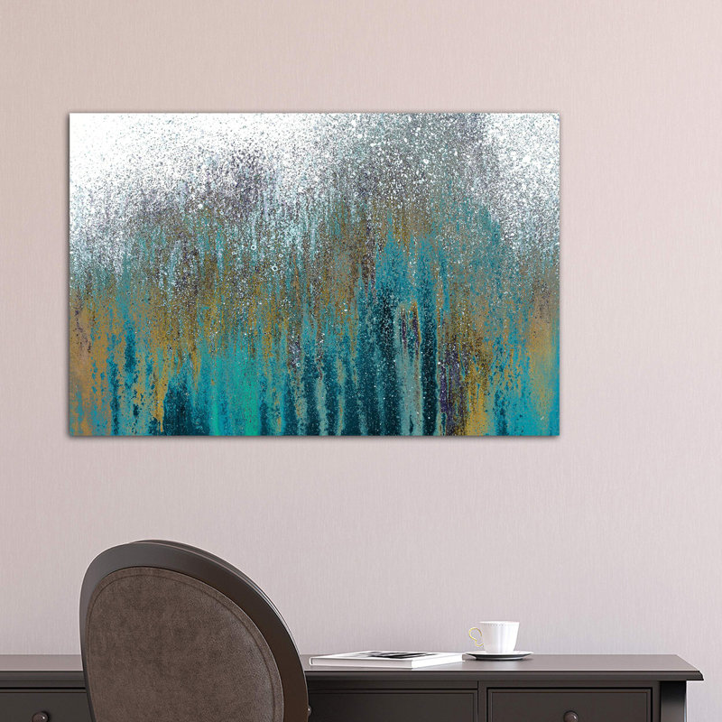 Teal Woods by Roberto Gonzalez - Wrapped Canvas Painting, 101.6 cm H x 66.04 cm W x 1.91 cm D
