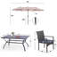 6 - Person Patio Dining Set Umbrella Hole Included Rectangular Table