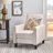 Push Back Recliner Chair Upholstered Recliner Armchair with Solid Beech Wood Legs for Living Room and Bedroom-1860545457