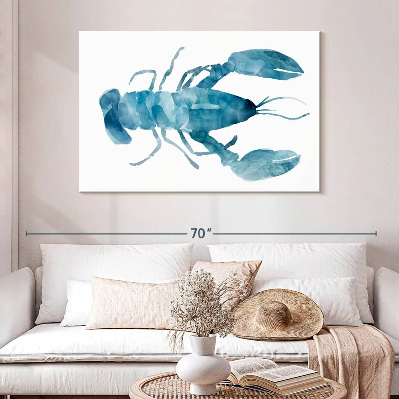 Homard Brampt bleu turquoise, H 32 po x l 48 po
