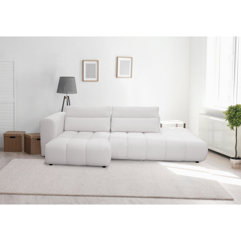 4 Seater Sofa & Chaise, Light Grey, Left Hand Facing
