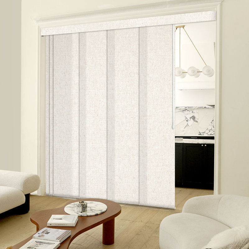 6 panneaux de rideaux réglables et occultants, stores verticaux filtrant la lumière, Lin Dimout beige