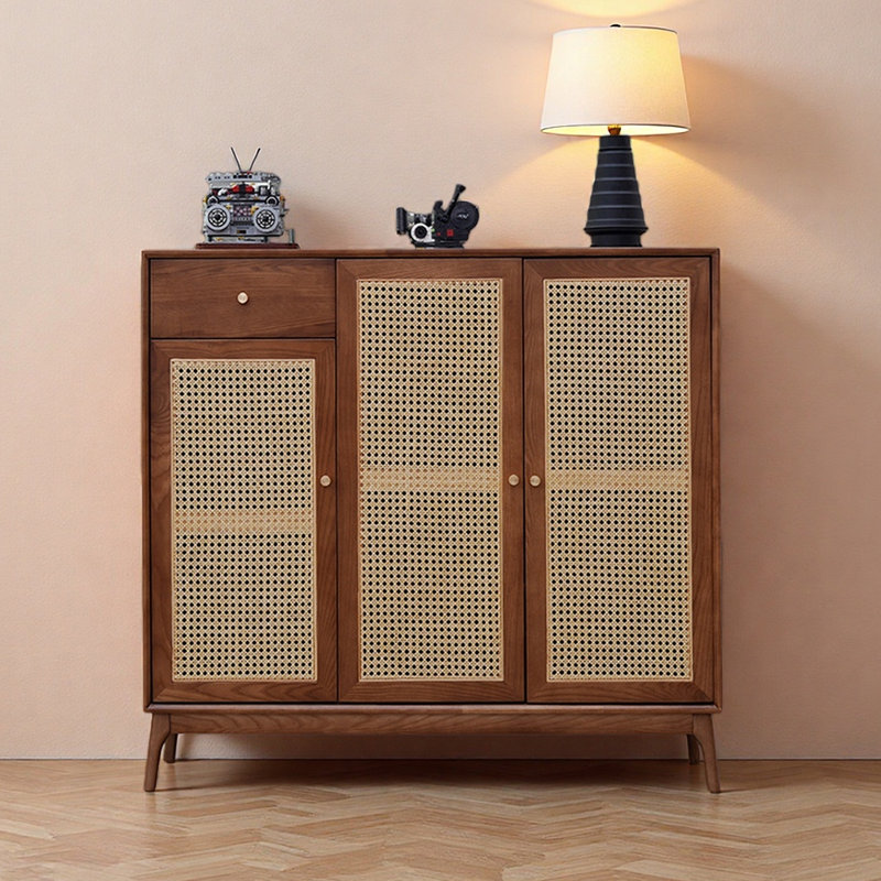 Grande armoire à chaussures moderne avec rangement, Marron foncé