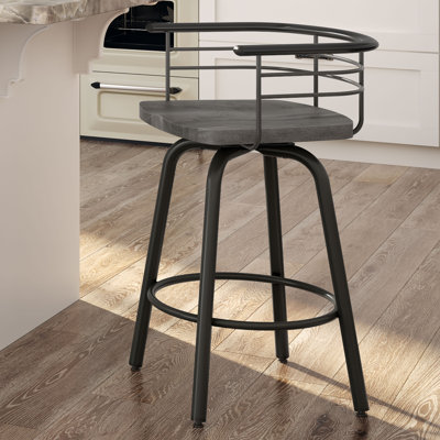 Friedell Solid Wood Swivel Counter & Bar Stool