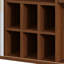Armoire bar cannelée pour boissons alcoolisées et café avec 6 casiers à vin et 3 porte-verres, armoire de style Mid-Century moderne avec un grand tiroir de rangement, 4 espaces de rangement cachés sur le côté-129434425