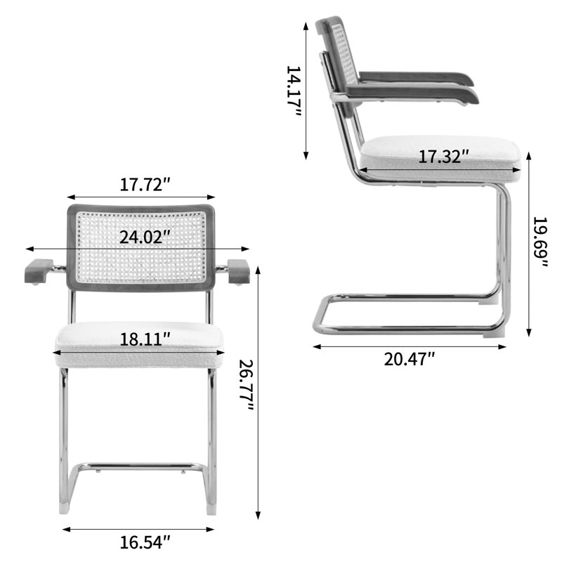 Fauteuil en tissu à dossier bas, Blanc