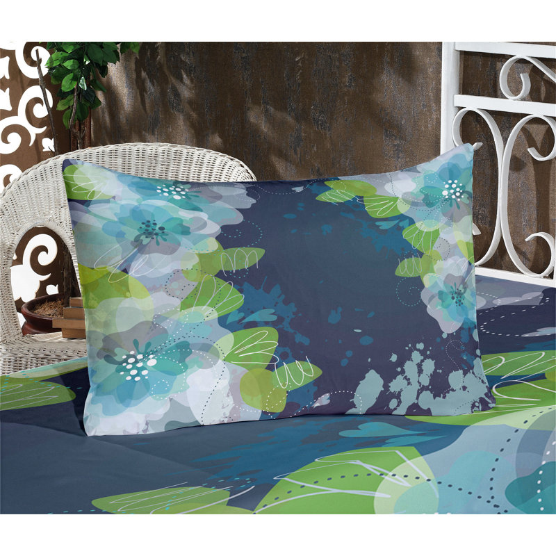 Ensemble de draps et taies décoratives bleu marine Ambesonne, Ensemble de draps pour très grand lit californien