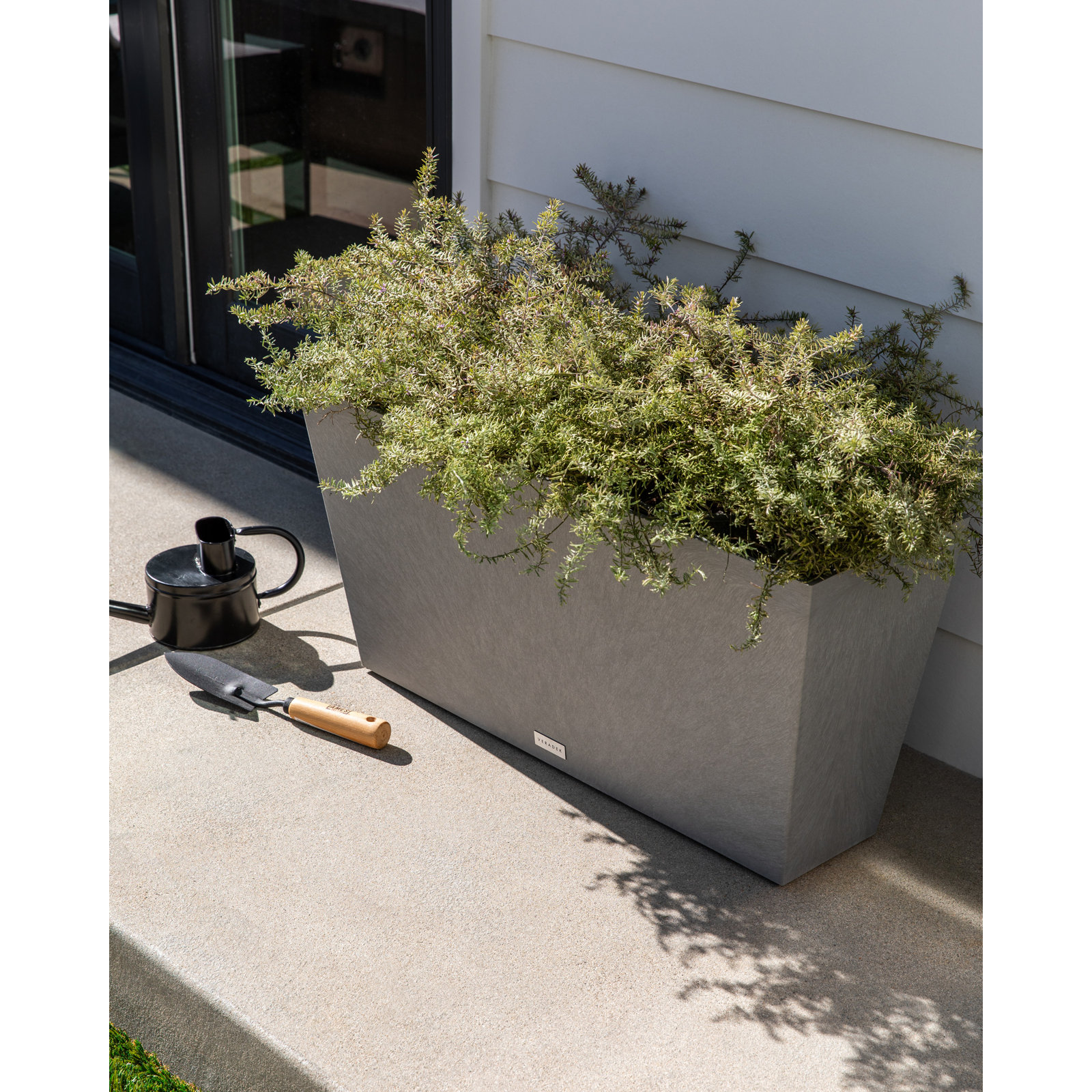 Pure Series Midori Planter, Charcoal Gray, 15.25" H x 31" W x 10" D, 2