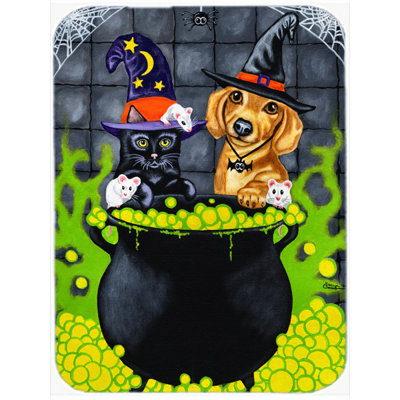 Planche à découper en verre caroline halloween teckel