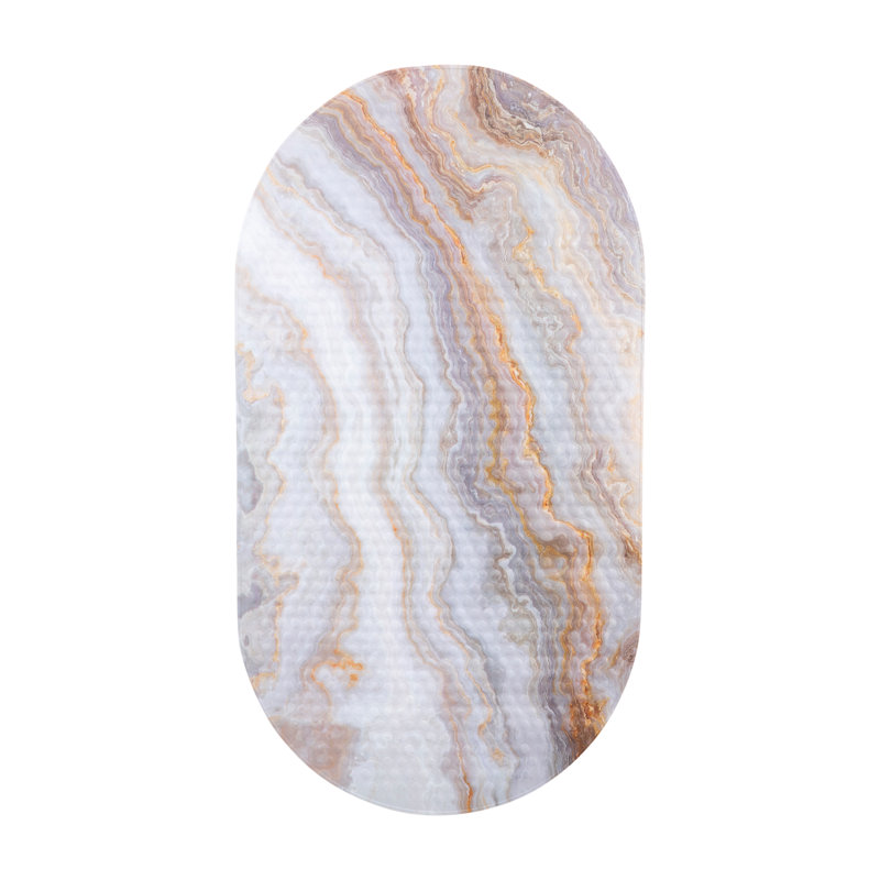 Tapis de bain ovale à imprimé agate
