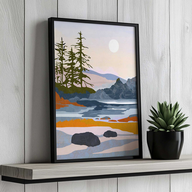 «Valley Moon» par Garima Dhawan, reproduction d'art sur toile, H 48 po x l 36 po, Doré
