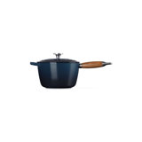 Le Creuset Enameled Cast Iron Alpine Wood Handle Saucepan, 2.25 qt. - Nuit w. Crucible Knob