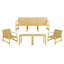 Ensemble de patio 5 pièces comprenant un canapé 3 places, 2 chaises, des tables basses, jaune, léger, montage rapide et facile, gain de place grâce à son système d'emboîtement, sièges respirants, mobilier de conversation intérieur/extérieur : polypropylène.