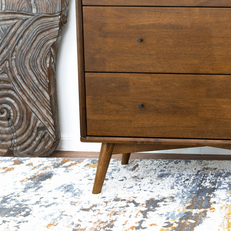 Commode 3 tiroirs pour chambre à coucher Caroline Mid Century Modern