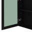 Armoire murale de salle de bain 35 po x 28 po avec porte miroir et 6 étagères ouvertes, armoire de salle de bain contemporaine-1946501405