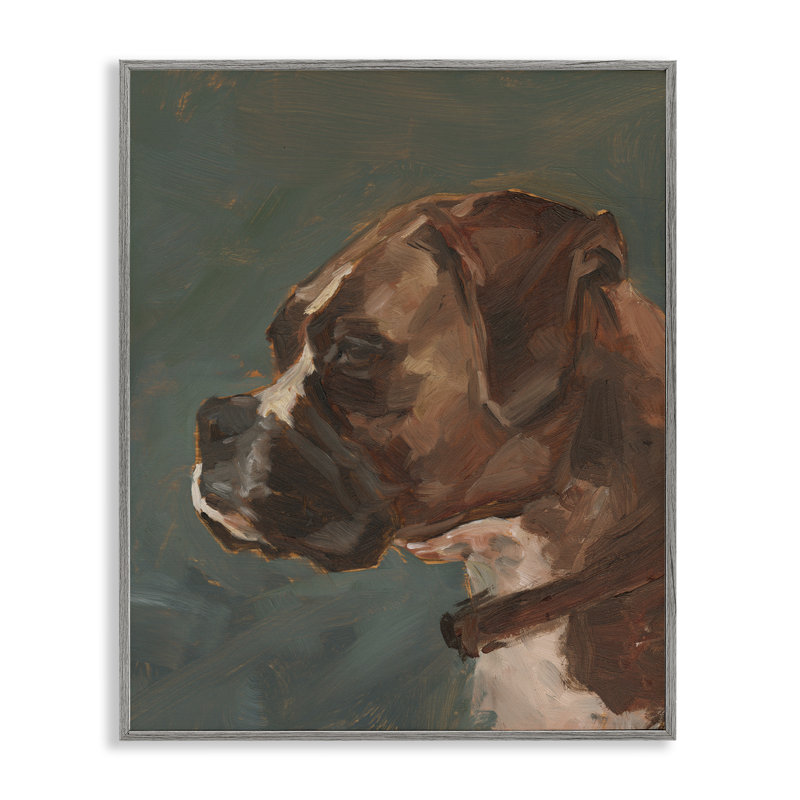 «Bulldog Gazing Portrait», art de la giclée encadrée par Ethan Harper, Estampe numérique Farmhouse, H 20 po x l 16 po