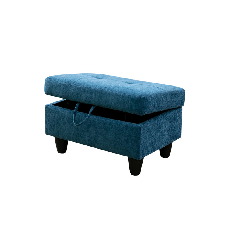 Upholstered Ottoman, Blue