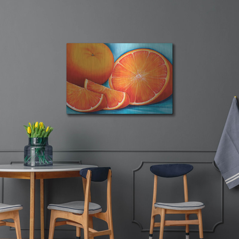  «Oranges» par Olga Dorenko, art mural en métal, 16 po x 12 po, H 24 po x l 36 po
