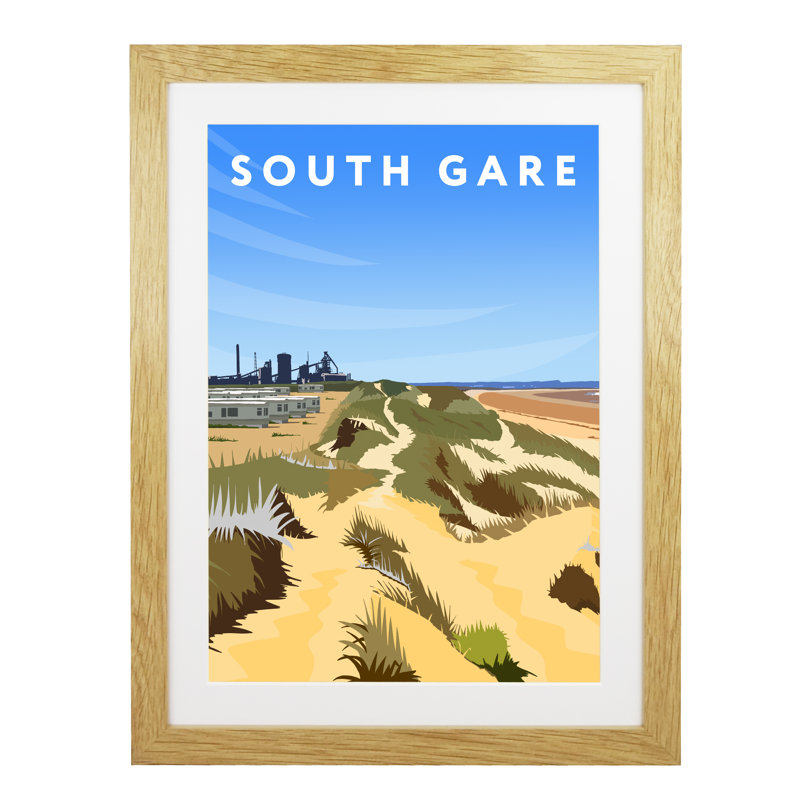 'South Gare' by Richard O'Neil - Print, Oak Wood Frame, 43.5 cm H x 33.5 cm W x 2.2 cm D