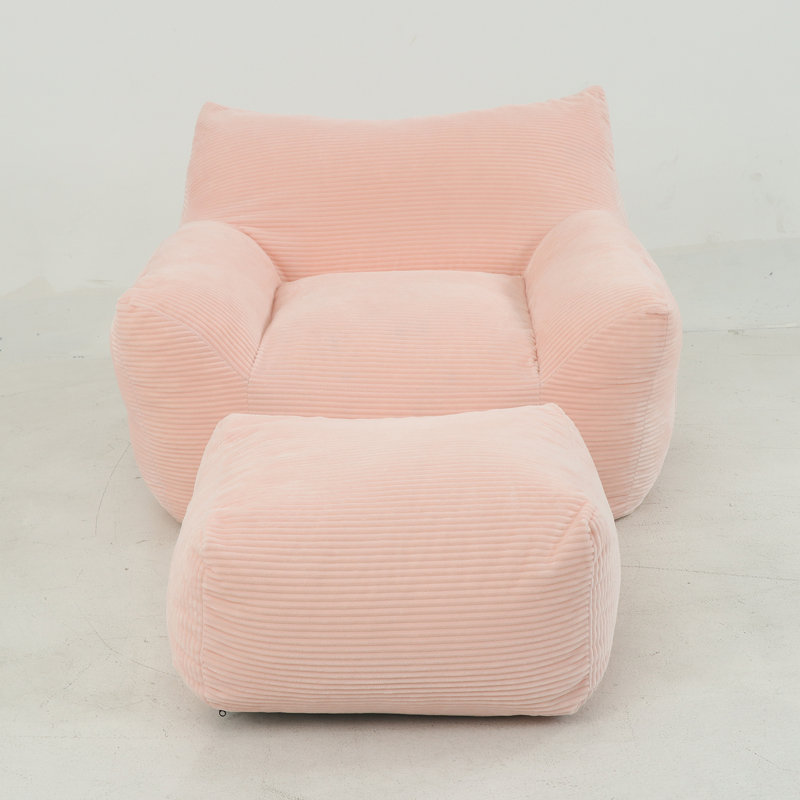 Fauteuil à billes en velours côtelé, Velours côtelé rose