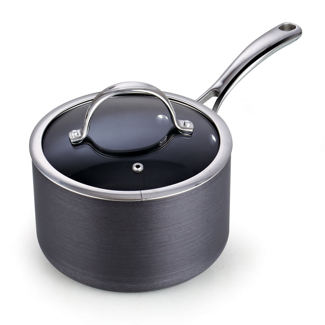 Cooks Standard Hard Anodized Nonstick Saucepan with Lid, Black Cooks Standard 