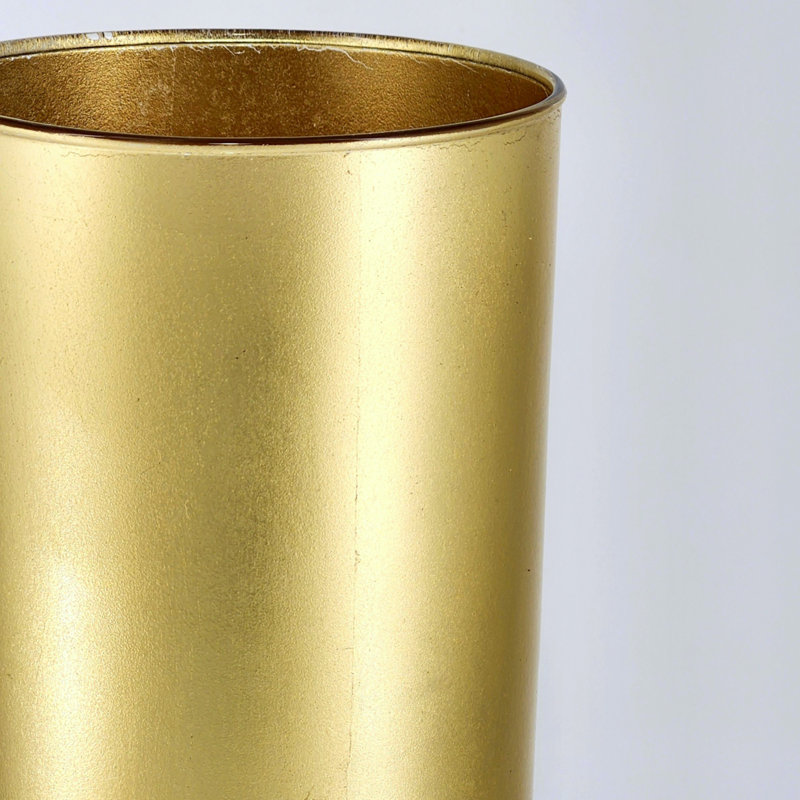 Vase en verre FLORA, Hauteur totale - 11,75 po, Doré