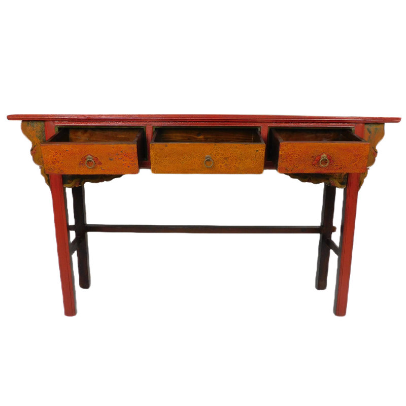  Table Tibet, motif floral antique