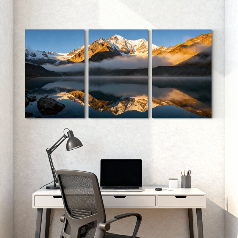 Ensemble de 3 impressions d'art sur toile, H 18 po x l 36 po