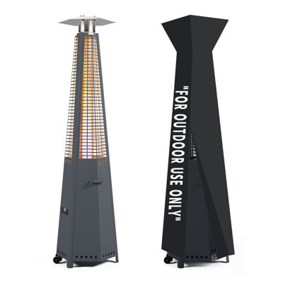 48000 BTU Propane Pyramid Patio Heater – Outdoor Standing Heater with Wheel & Cove