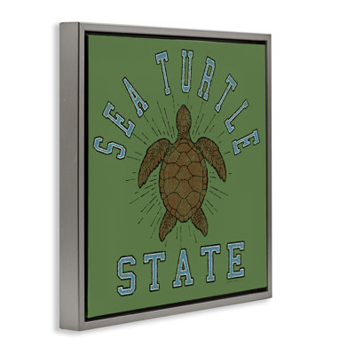 Art mural rétro sur toile flottante «Sea Turtle State» par Spirit Animals / Life Is High