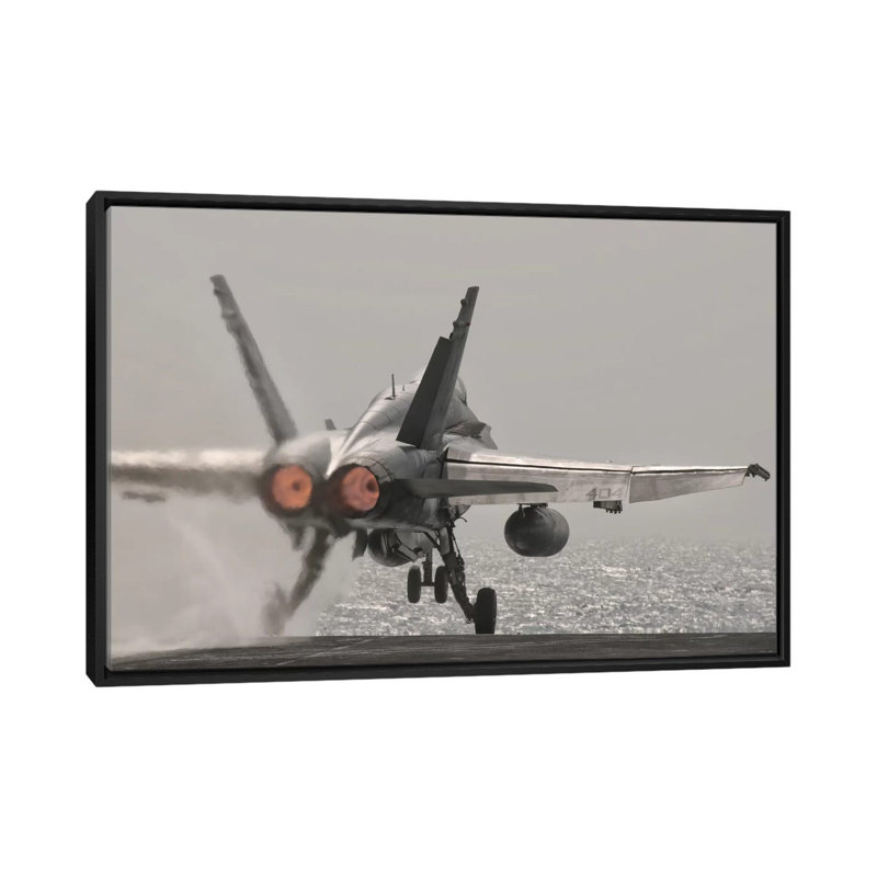 An F/A-18C Hornet Takes Off From USS George H.W. Bush by Giovanni Colla - Photograph on Canvas, 18" H x 26" W x 1.5" D