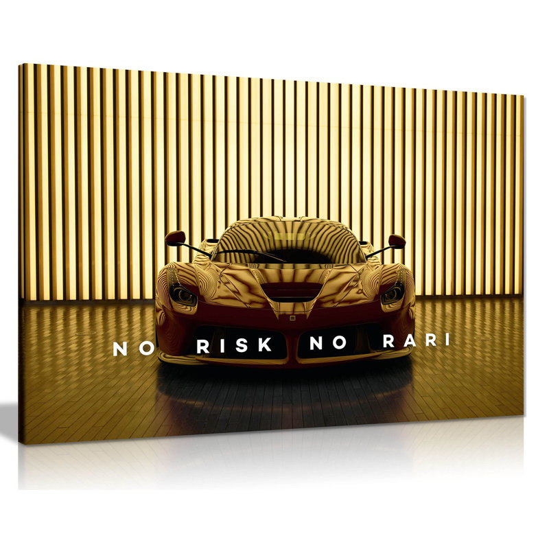 Inspirational Motivational No Risk No Rari - Wrapped Canvas Print, 31cm H x 20cm W