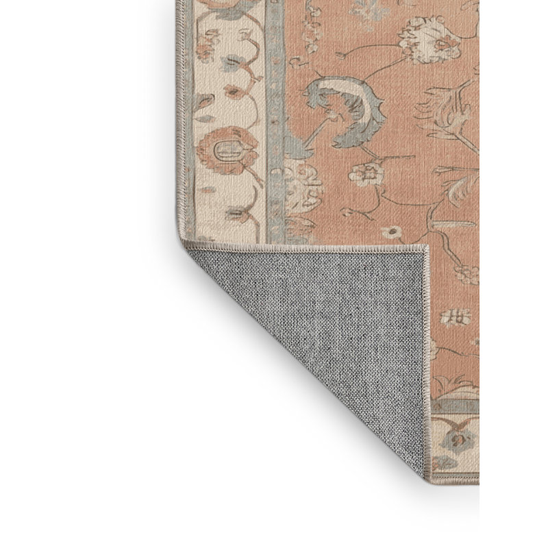 Tapis beige lavable à la machine Afyon, Rectangle 7 pi x 10 pi
