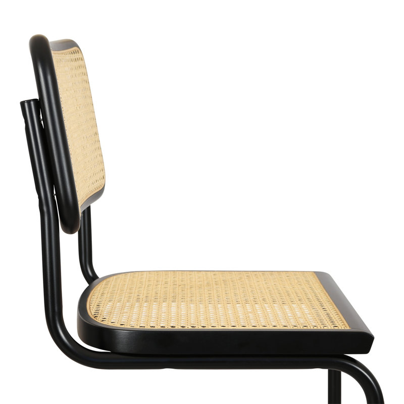 Marcel Breuer Cesca Cane Cantilever Dining Side Chair, Black/Natural/Black