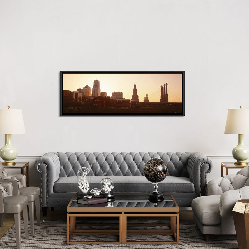 " Kansas City, Missouri ", 20" H x 60" W x 1.5" D, Wrapped Canvas