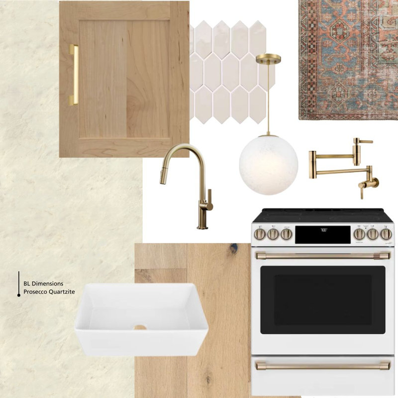Ensemble de comptoir en quartzite 72 po / 6 pi avec bordure Ora, Crème clair