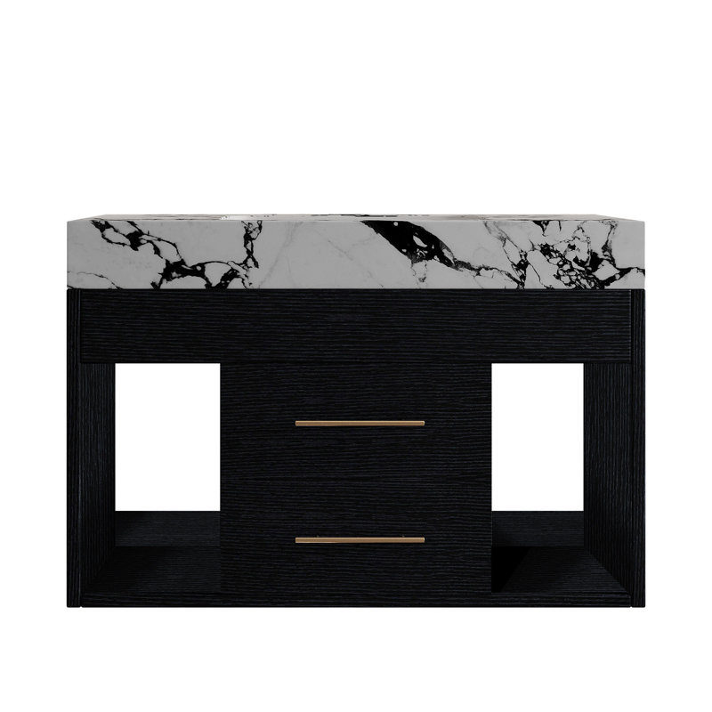 Meuble-lavabo compact et moderne avec rangement et lavabo en céramique pour les petites salles de bain