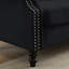 79" Chesterfield Sofa Black Velvet For Living Room, 3 Seater Sofa Tufted Couch