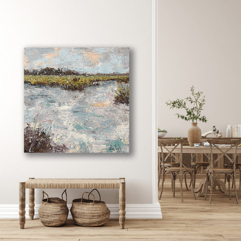 CORAL COAST CORAL COAST - Unframed Print on Canvas, 20" H x 20" W x 1.5" D, Brown Framed Canvas