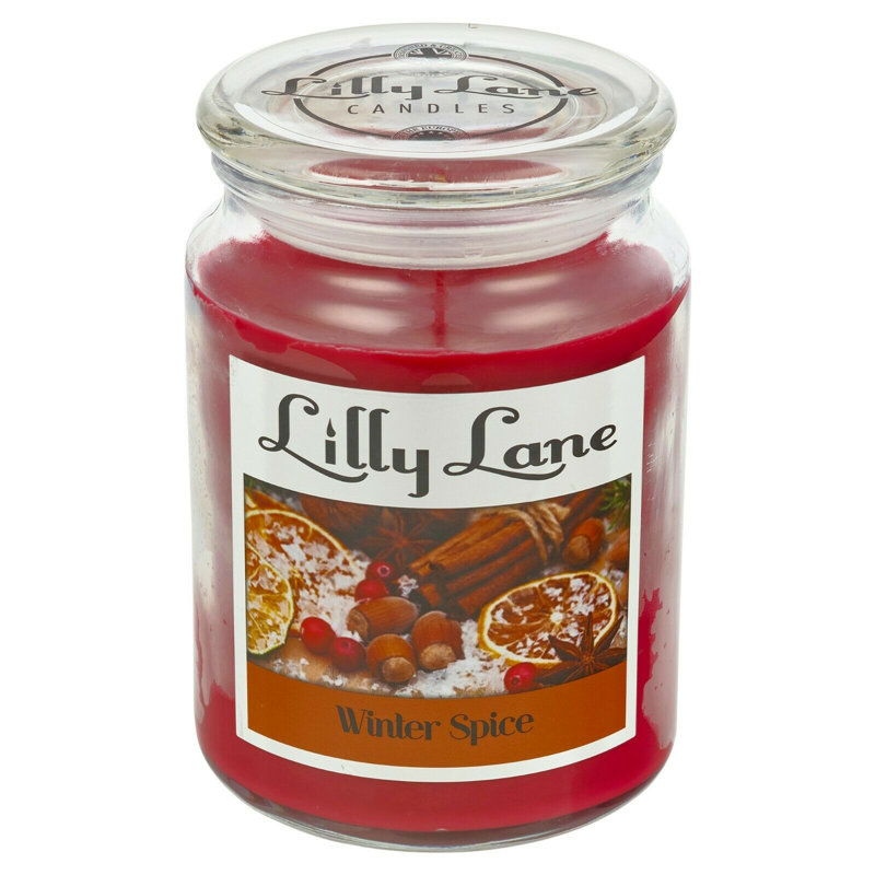Winter Spice Scented Jar Candle with Glass Holder
