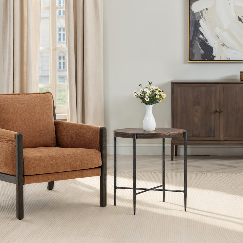 Casoria Mango Wood End Table, Antique Medium Brown