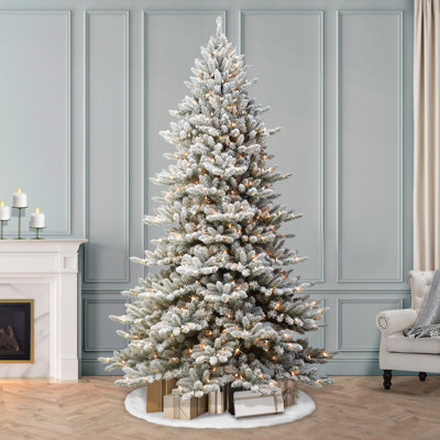 Frosted Pre-Lit Fir Christmas Tree