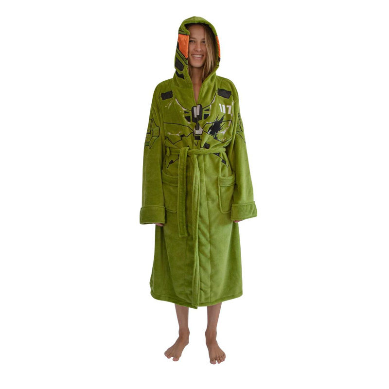 Gender Neutral Mid-Calf Bathrobe with Pockets and Hood