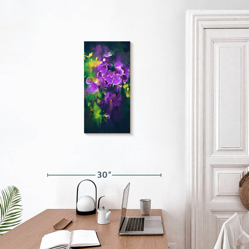Orchidée mauve, H 24 po x l 12 po