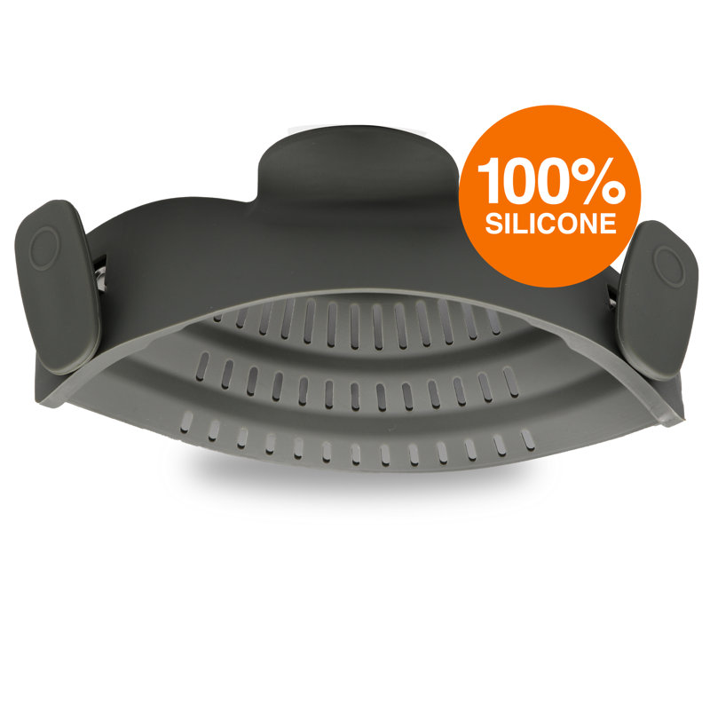 Cheer Collection Silicone Colander, Grey